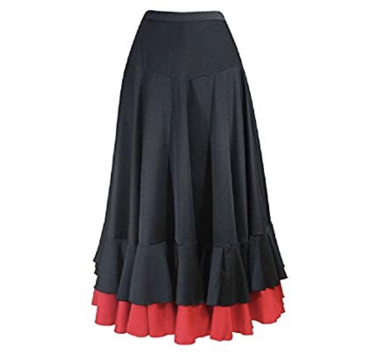 Tener cuidado Ceniza bordado Falda de baile negra volante rojo (adulto) - Dos lunas | Moda Flamenca y  Complementos