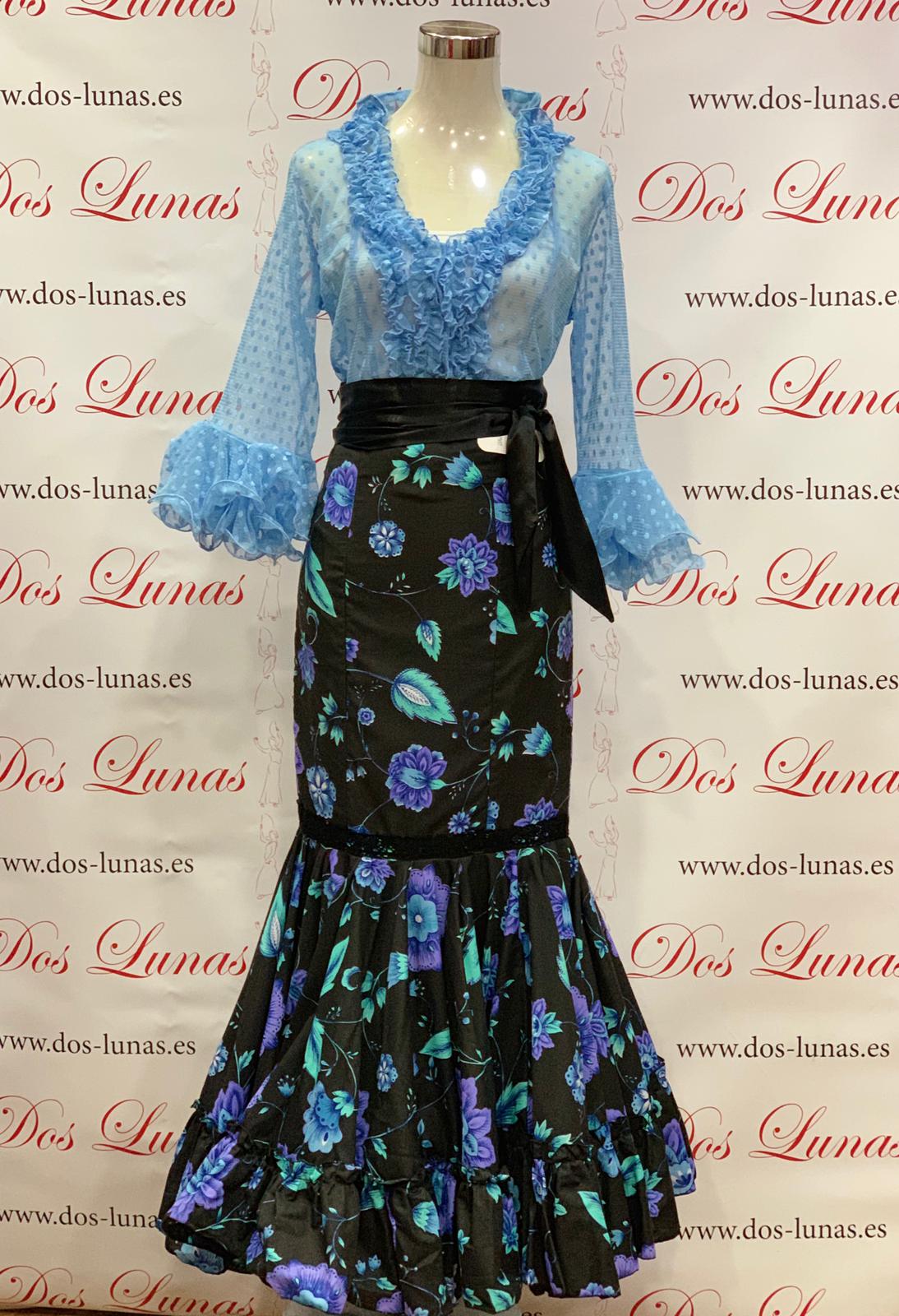 Falda de señora estampada n-1 - Dos lunas | Moda Flamenca y Complementos